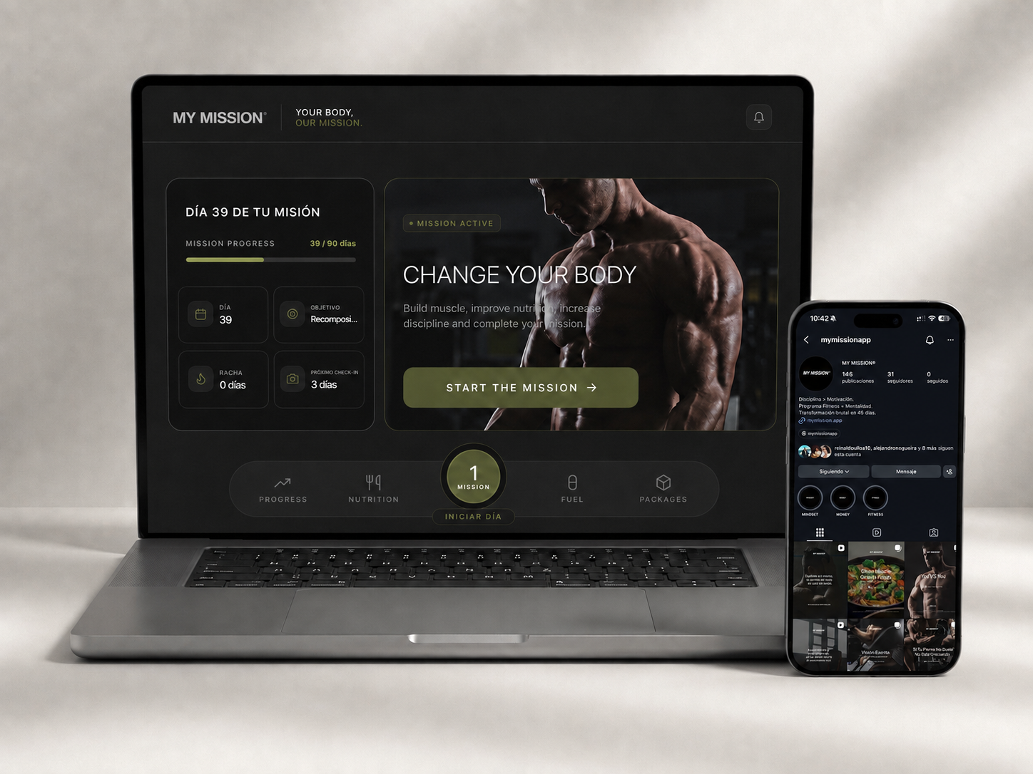 MY MISSION APP — vista previa del proyecto